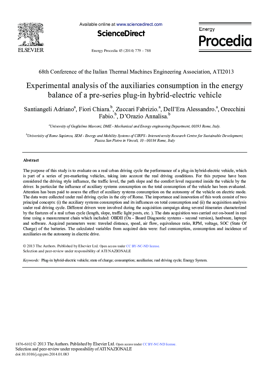 Experimental Analysis of the Auxiliaries Consumption in the Energy Balance of a Pre-series Plug-in Hybrid-electric Vehicle 