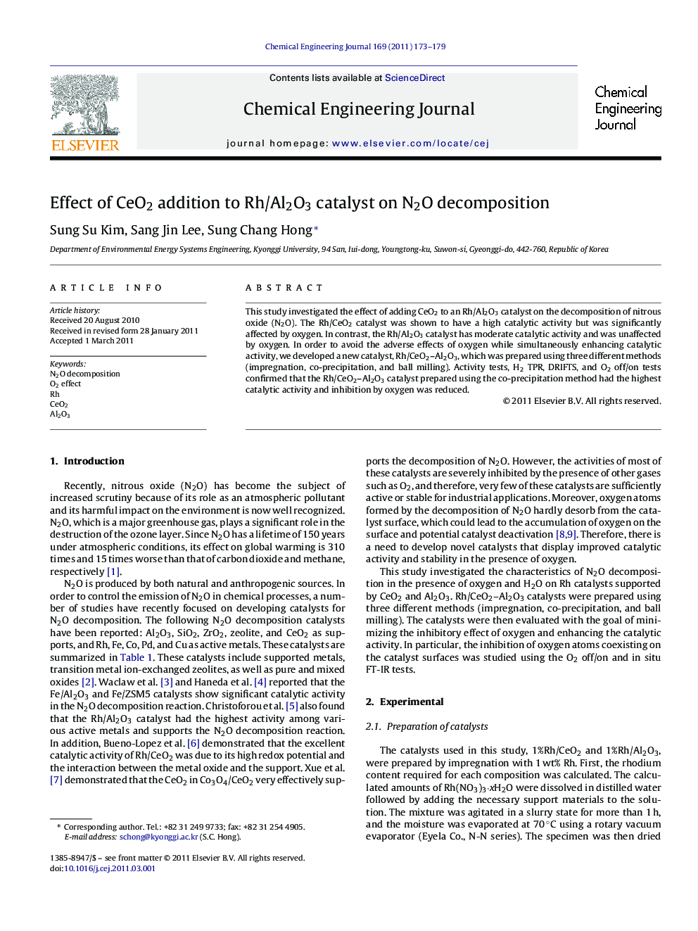 Effect of CeO2 addition to Rh/Al2O3 catalyst on N2O decomposition