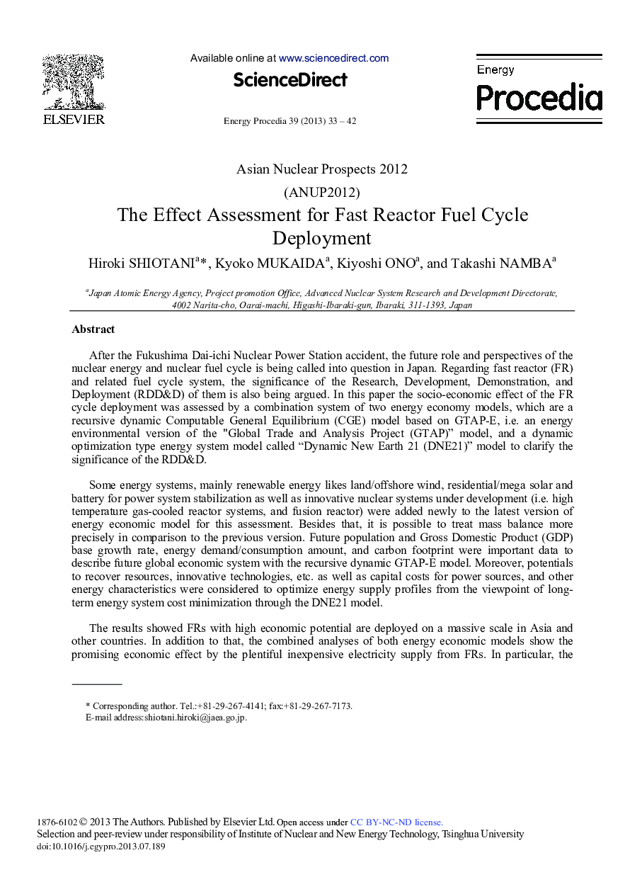 The Effect Assessment for Fast Reactor Fuel Cycle Deployment 