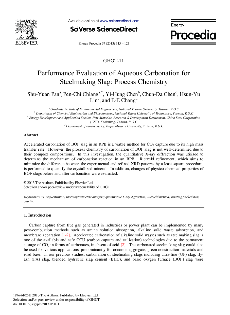 Performance Evaluation of Aqueous Carbonation for Steelmaking Slag: Process Chemistry 