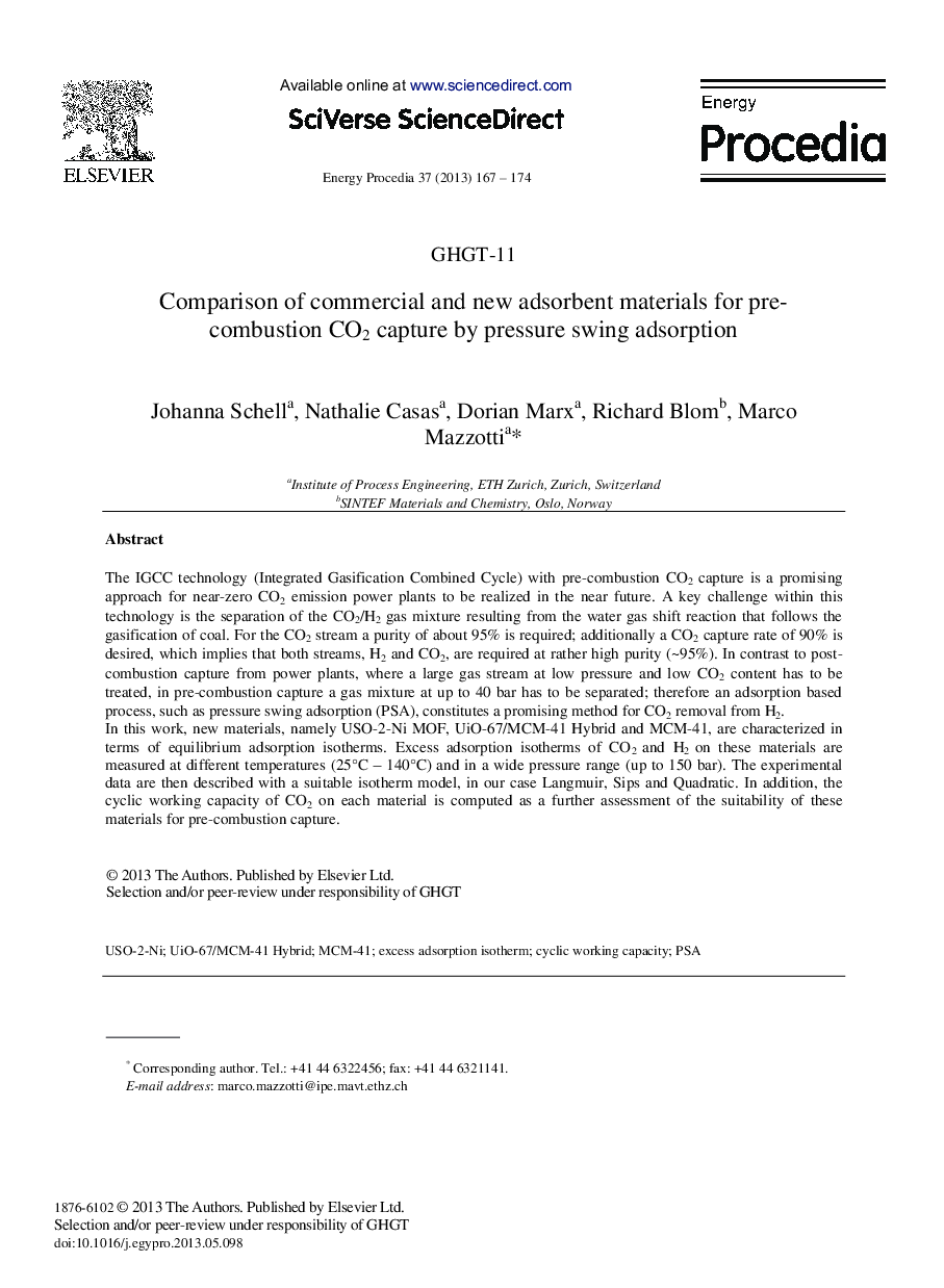 Comparison of commercial and new adsorbent materials for pre-combustion CO2 capture by pressure swing adsorption 
