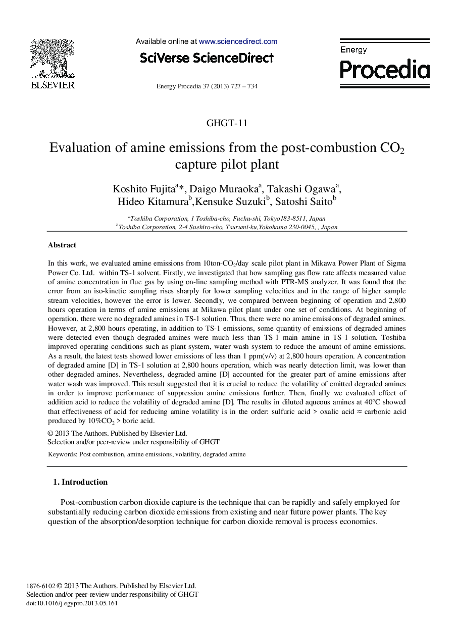 Evaluation of amine emissions from the post-combustion CO2 capture pilot plant 