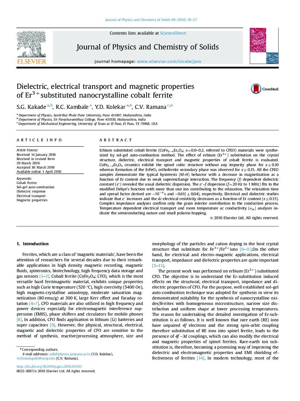 Dielectric, electrical transport and magnetic properties of Er3+substituted nanocrystalline cobalt ferrite