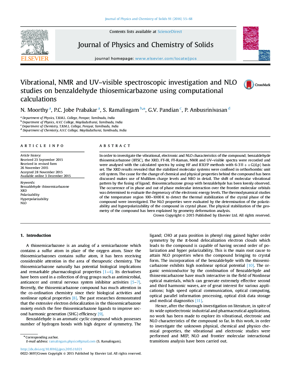 Vibrational, NMR and UV-visible spectroscopic investigation and NLO studies on benzaldehyde thiosemicarbazone using computational calculations