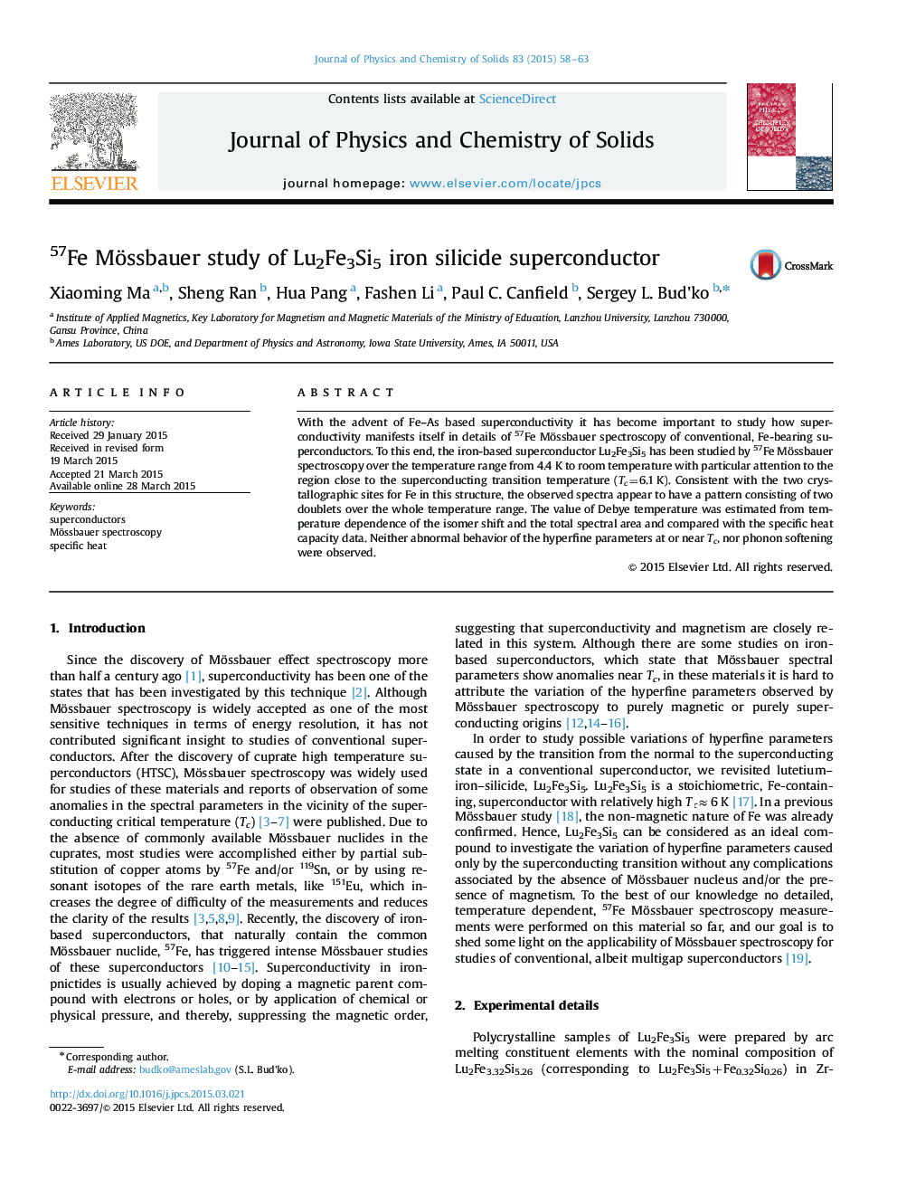 57Fe Mössbauer study of Lu2Fe3Si5 iron silicide superconductor