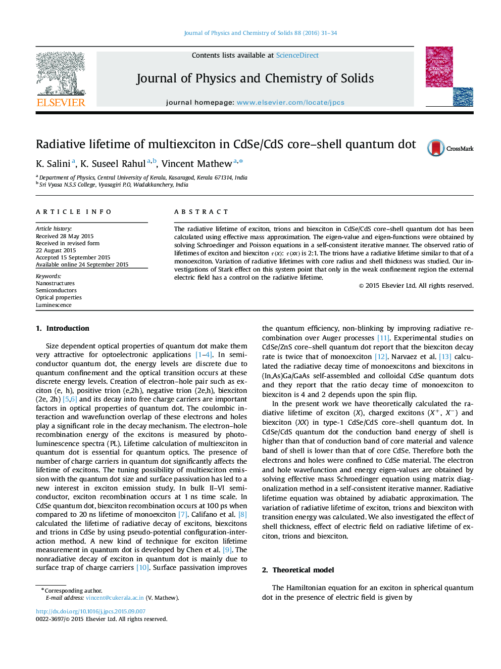 Radiative lifetime of multiexciton in CdSe/CdS core–shell quantum dot