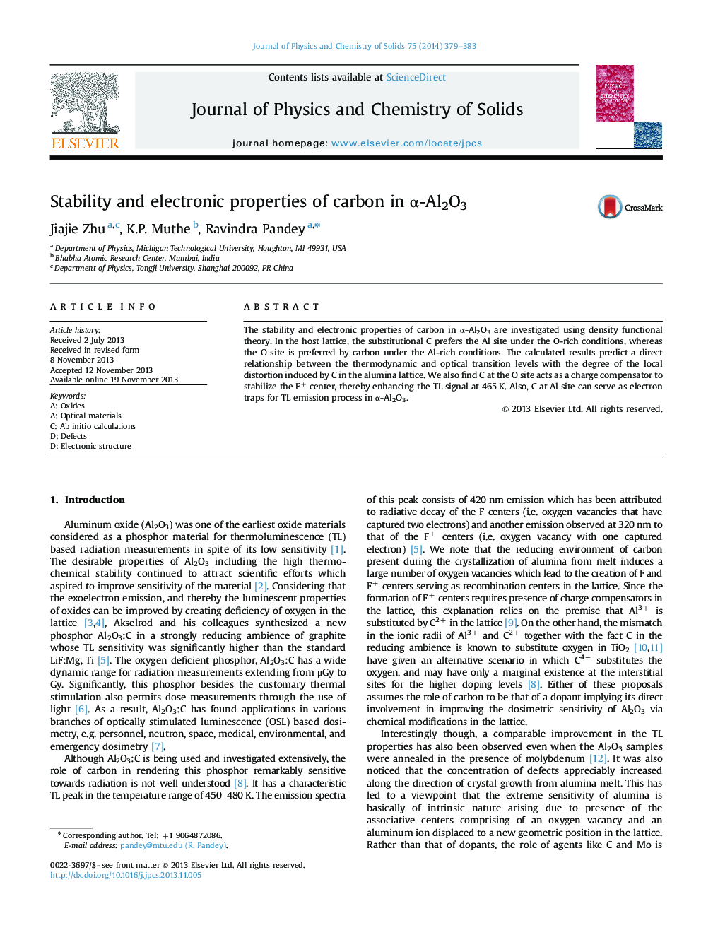 Stability and electronic properties of carbon in α-Al2O3