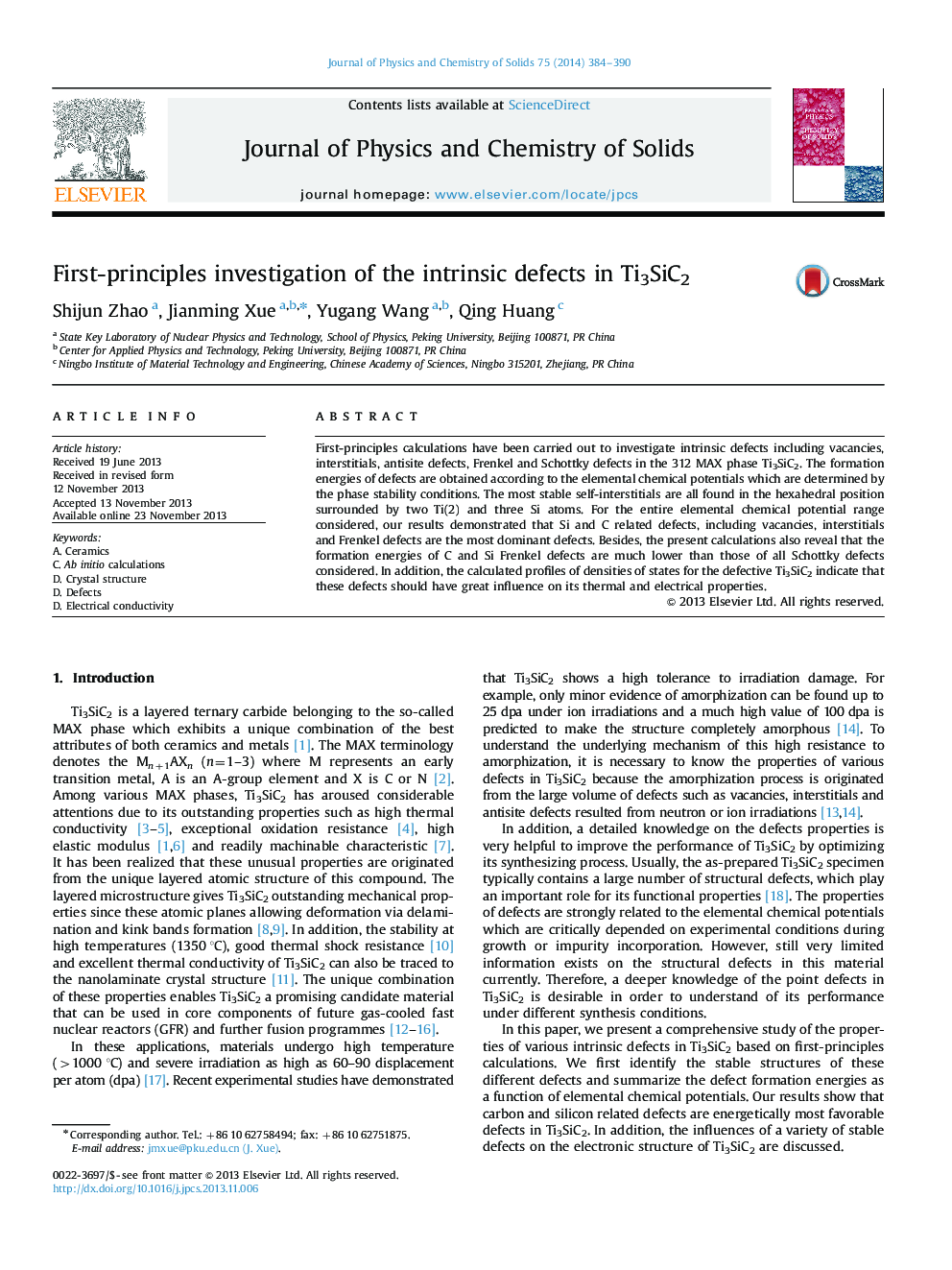 First-principles investigation of the intrinsic defects in Ti3SiC2