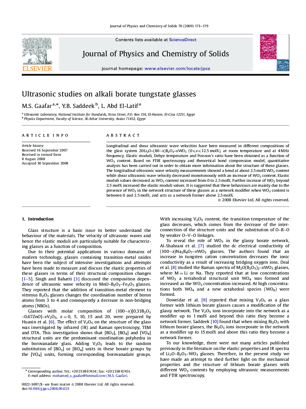 Ultrasonic studies on alkali borate tungstate glasses