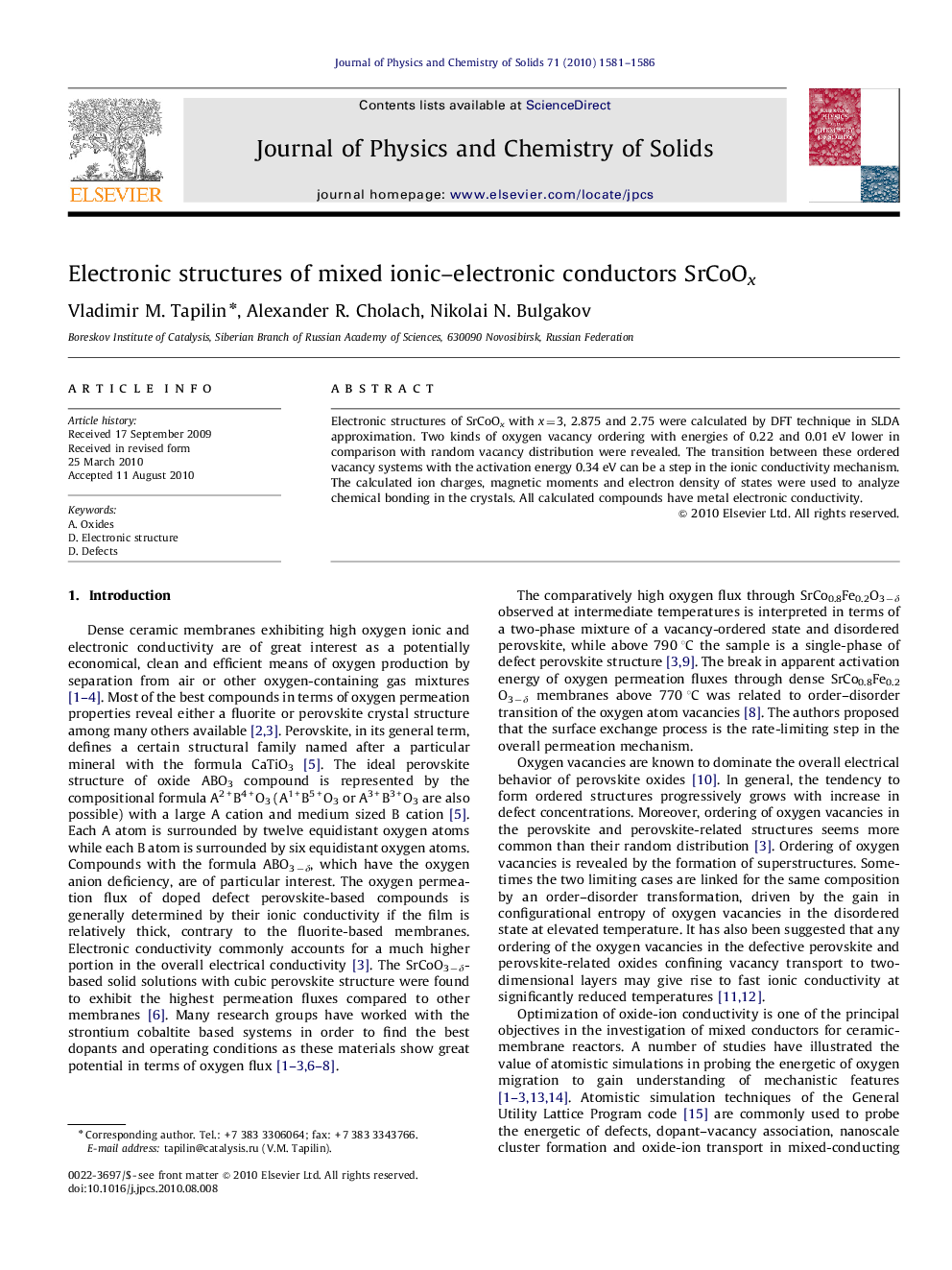 Electronic structures of mixed ionic–electronic conductors SrCoOx