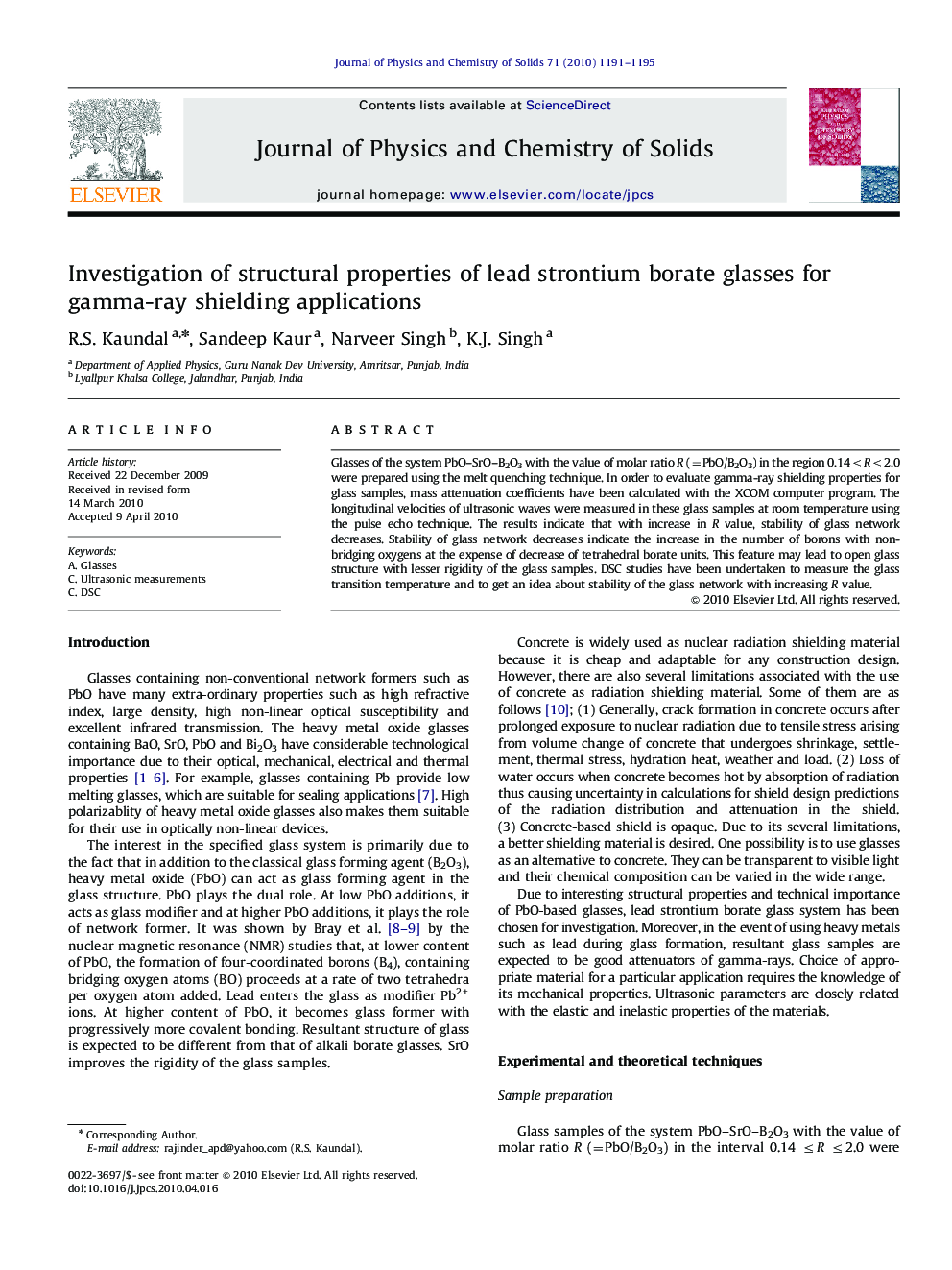 Investigation of structural properties of lead strontium borate glasses for gamma-ray shielding applications