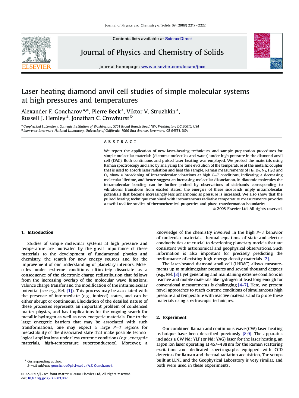Laser-heating diamond anvil cell studies of simple molecular systems at high pressures and temperatures