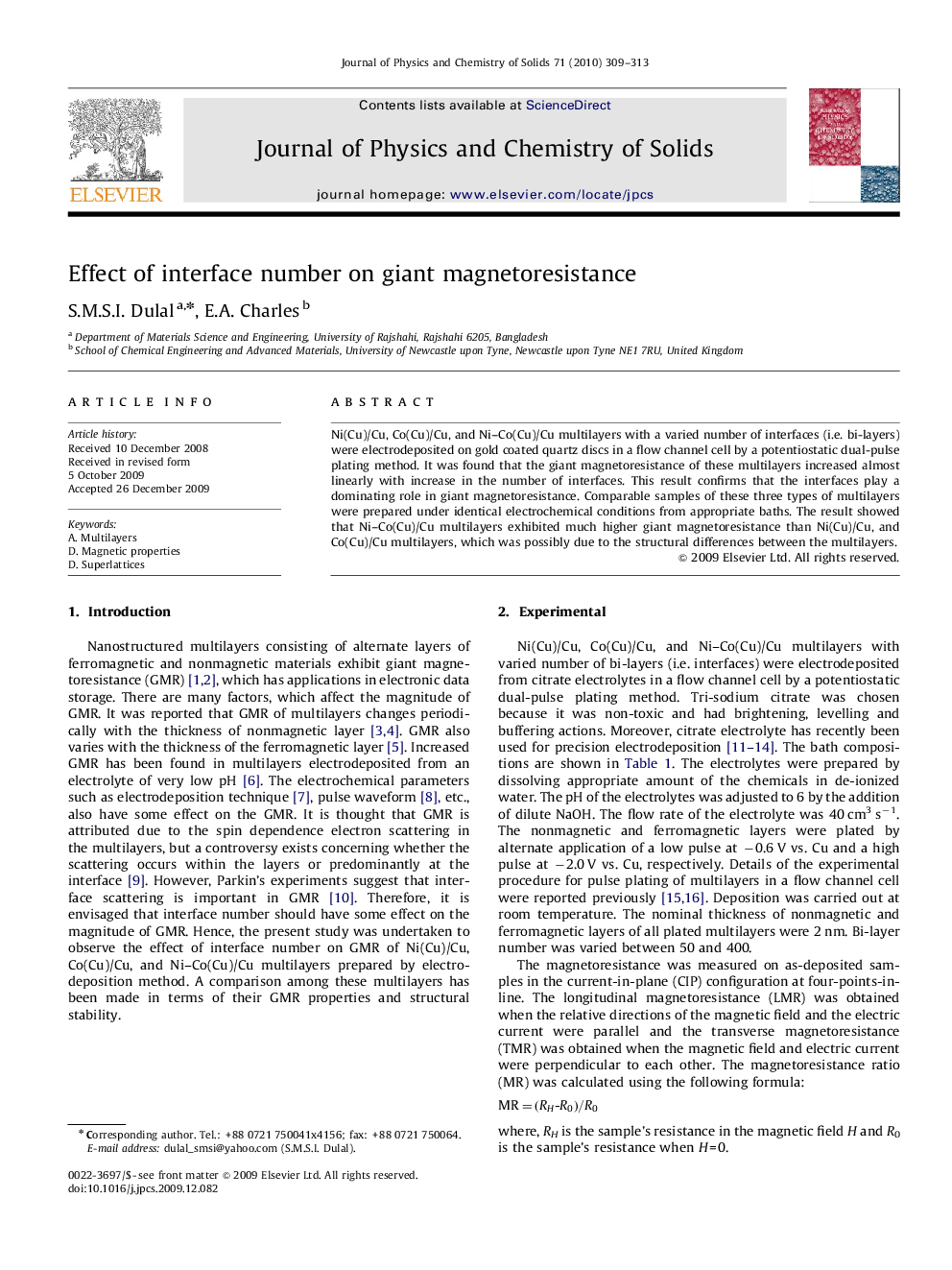 Effect of interface number on giant magnetoresistance