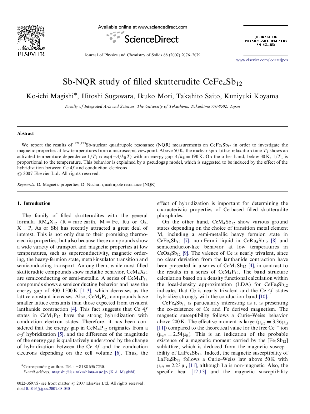 Sb-NQR study of filled skutterudite CeFe4Sb12