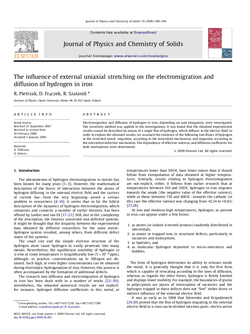 The influence of external uniaxial stretching on the electromigration and diffusion of hydrogen in iron