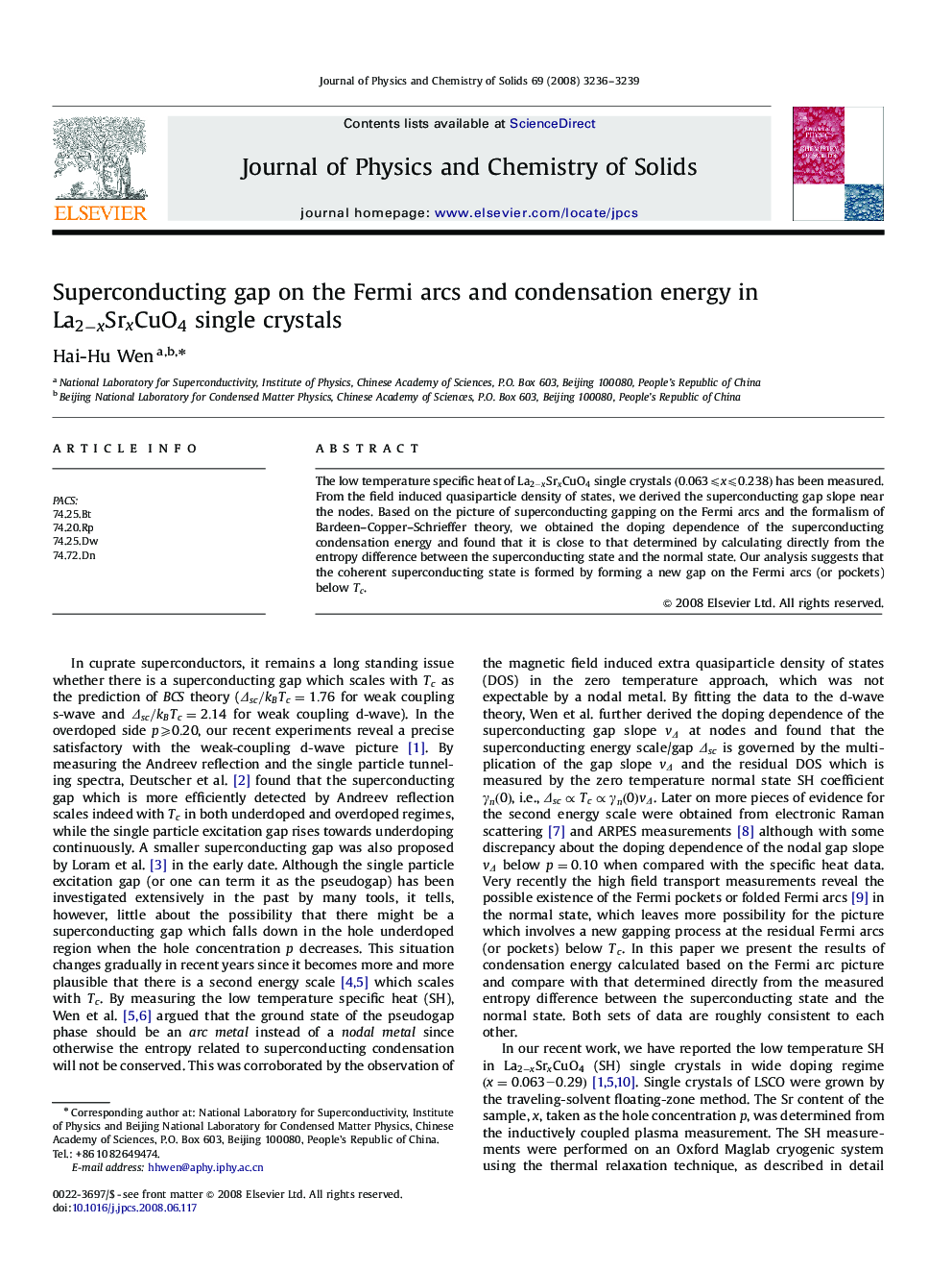 Superconducting gap on the Fermi arcs and condensation energy in La2-xSrxCuO4La2-xSrxCuO4 single crystals