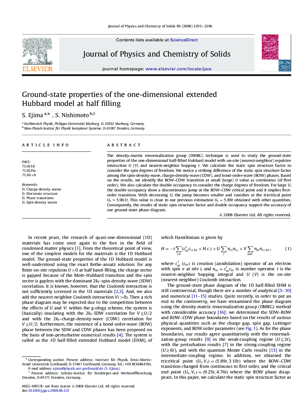 Ground-state properties of the one-dimensional extended Hubbard model at half filling