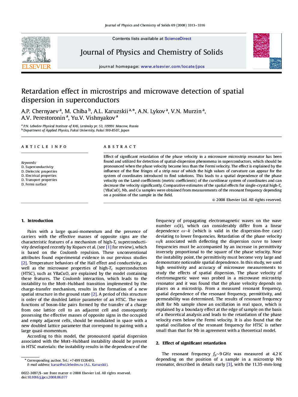 Retardation effect in microstrips and microwave detection of spatial dispersion in superconductors