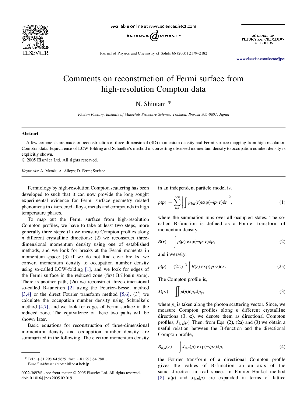 Comments on reconstruction of Fermi surface from high-resolution Compton data