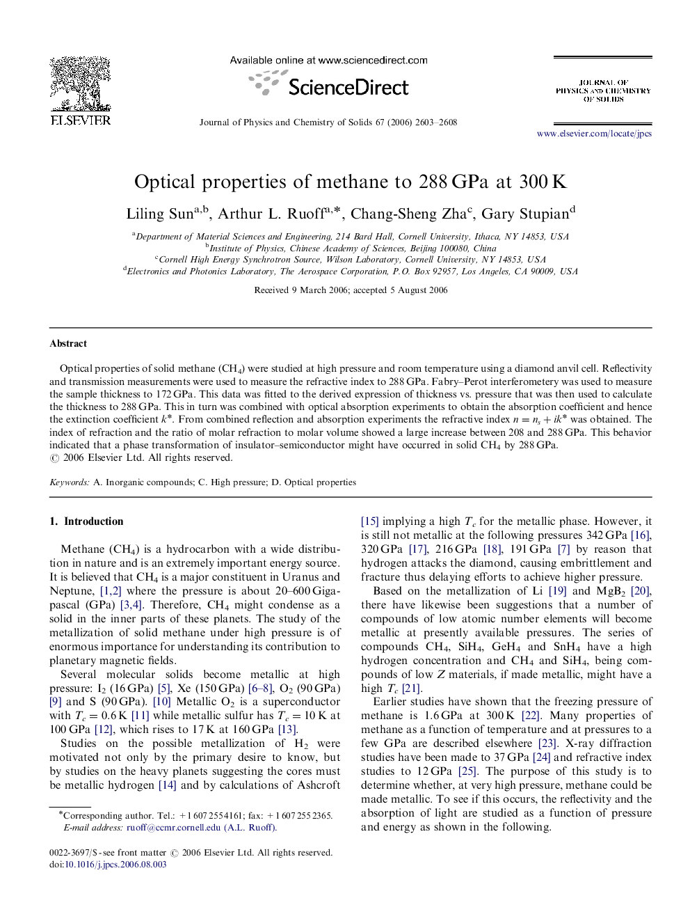 Optical properties of methane to 288 GPa at 300 K