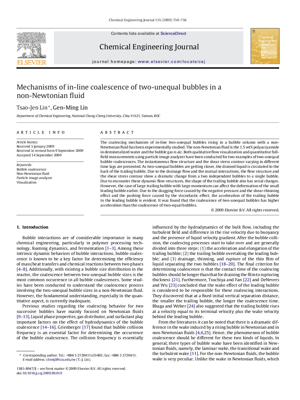 Mechanisms of in-line coalescence of two-unequal bubbles in a non-Newtonian fluid