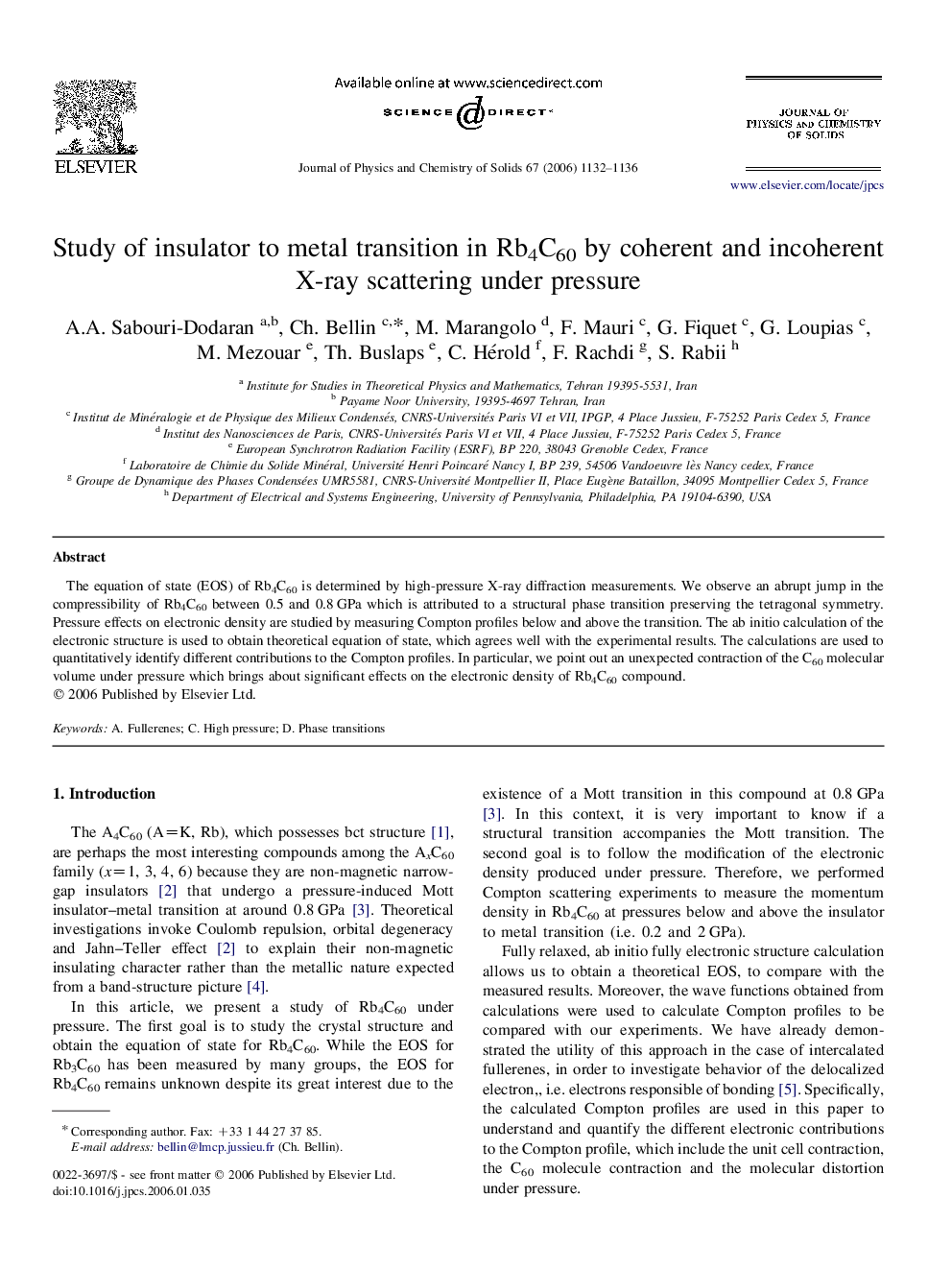 Study of insulator to metal transition in Rb4C60 by coherent and incoherent X-ray scattering under pressure