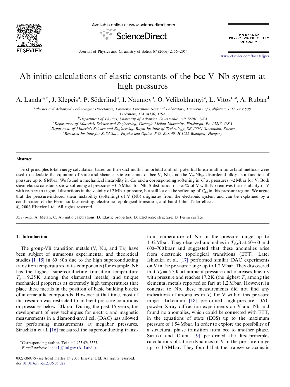 Ab initio calculations of elastic constants of the bcc V–Nb system at high pressures