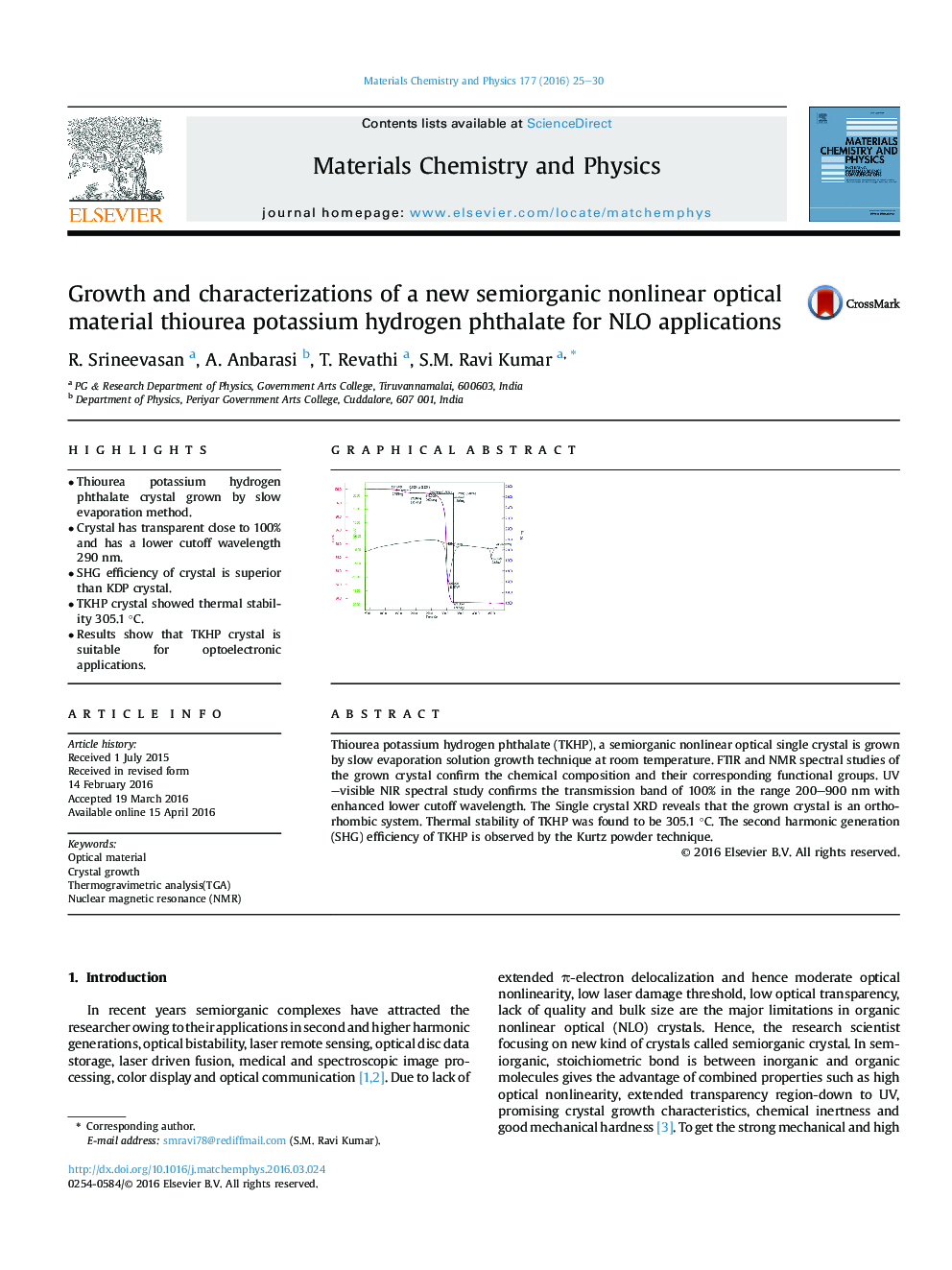 Growth and characterizations of a new semiorganic nonlinear optical material thiourea potassium hydrogen phthalate for NLO applications