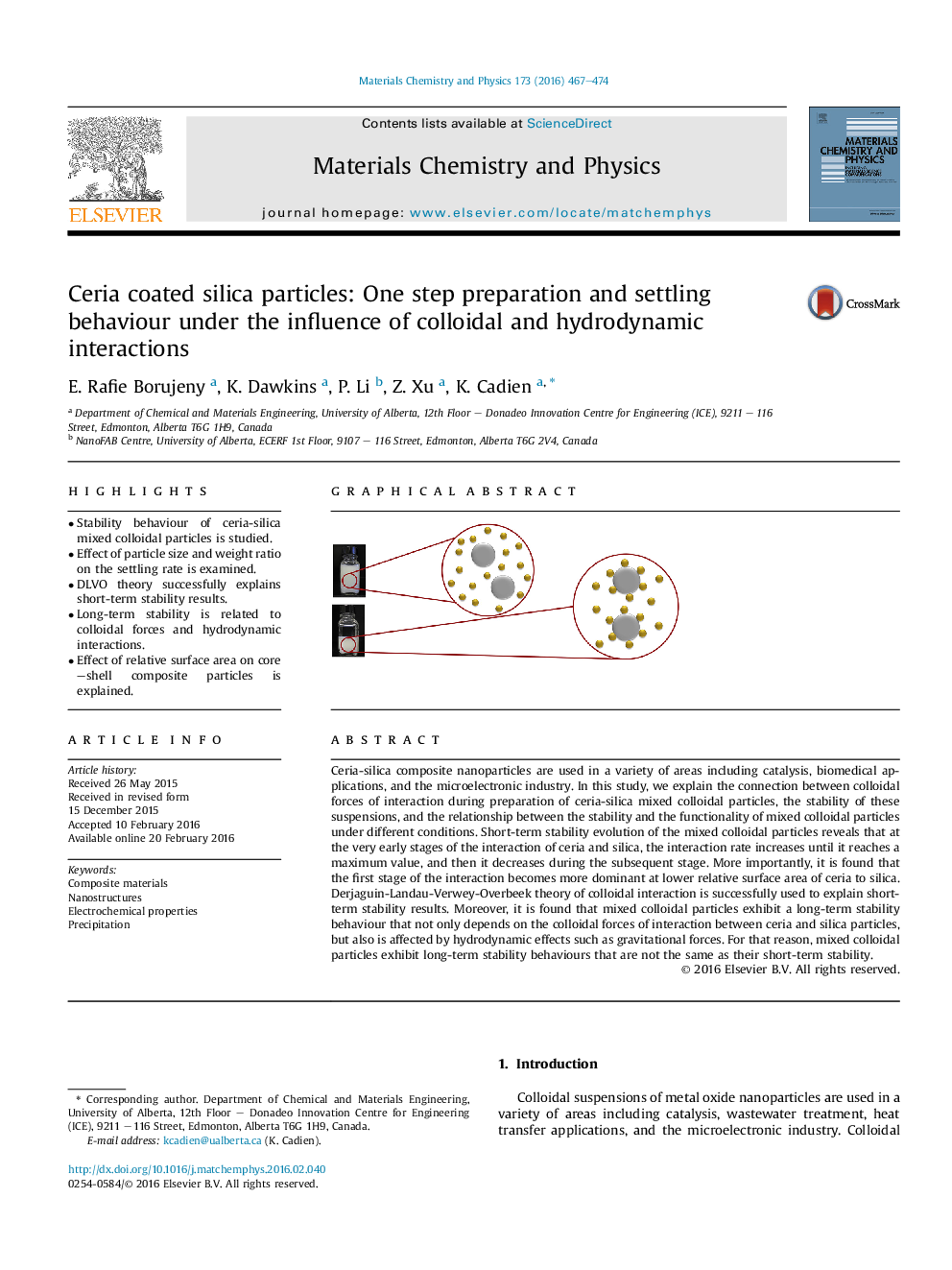 Ceria coated silica particles: One step preparation and settling behaviour under the influence of colloidal and hydrodynamic interactions