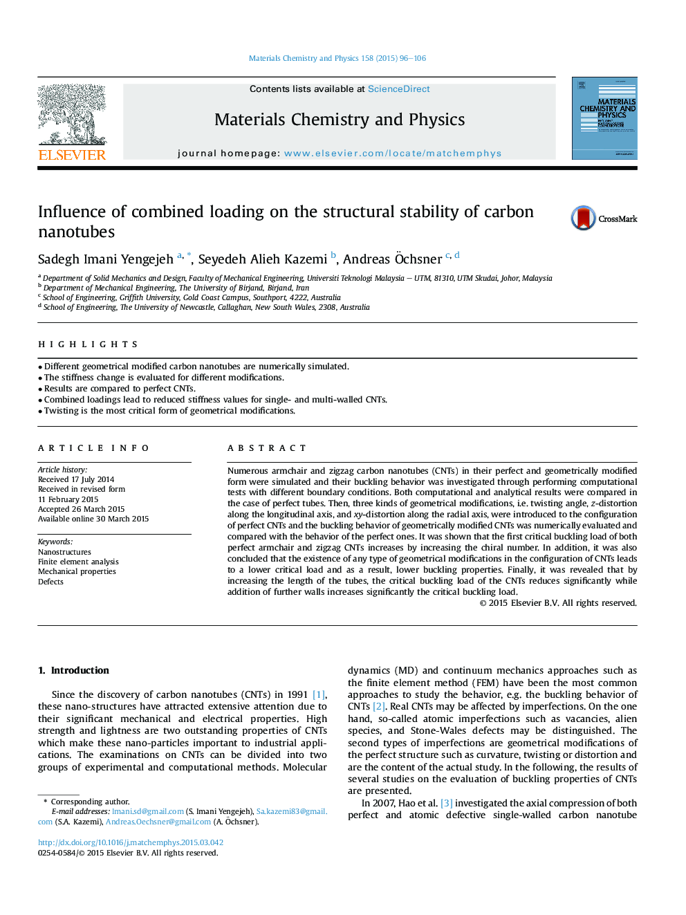 Influence of combined loading on the structural stability of carbon nanotubes