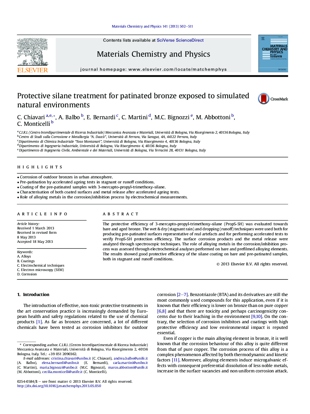 Protective silane treatment for patinated bronze exposed to simulated natural environments