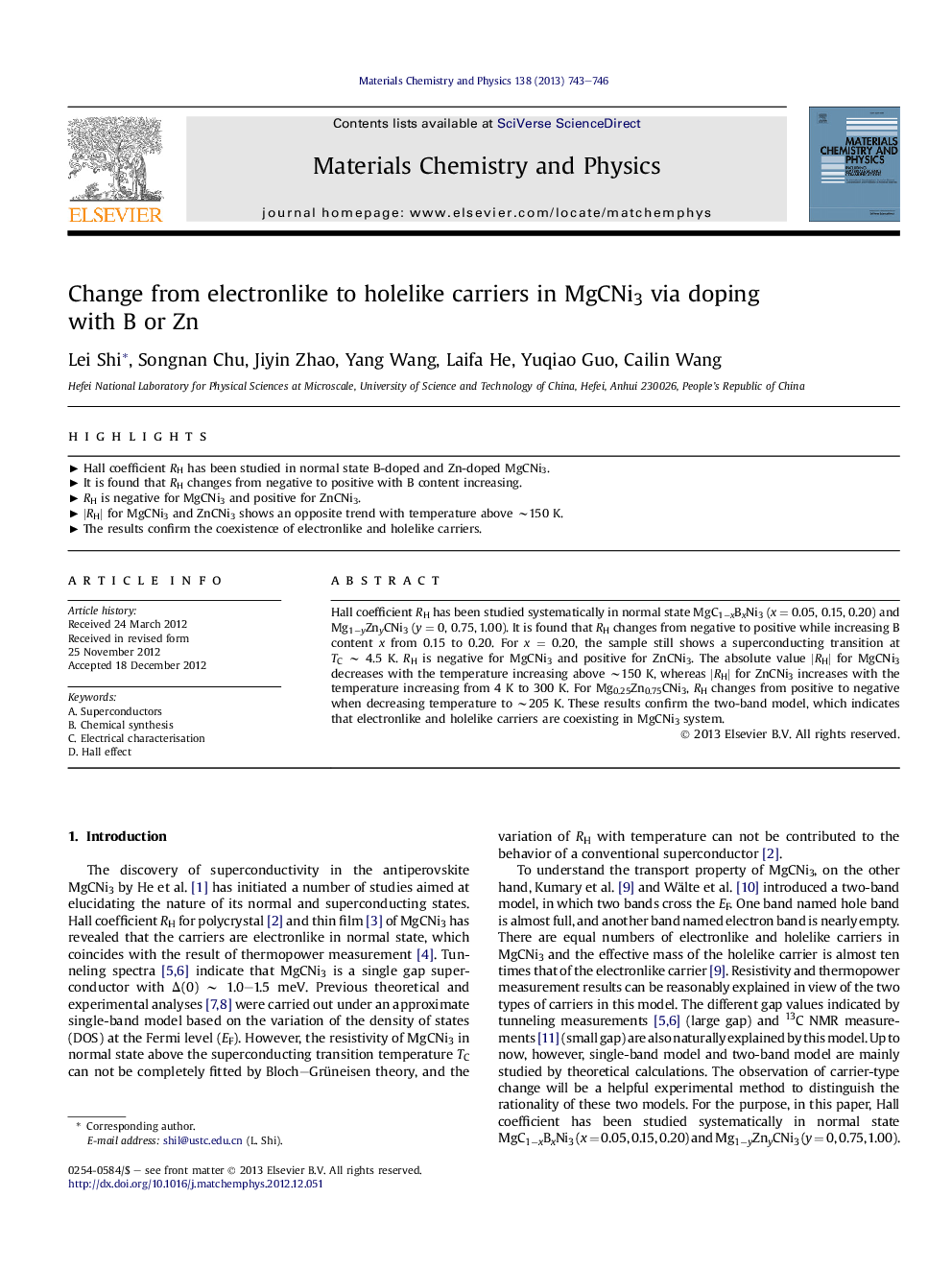 Change from electronlike to holelike carriers in MgCNi3 via doping with B or Zn