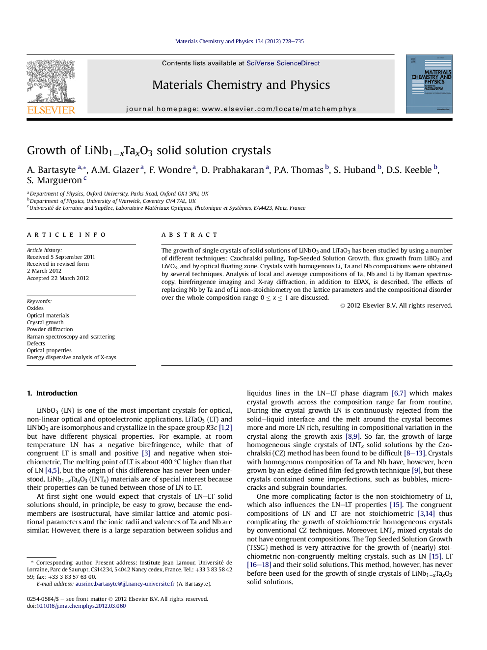 Growth of LiNb1âxTaxO3 solid solution crystals