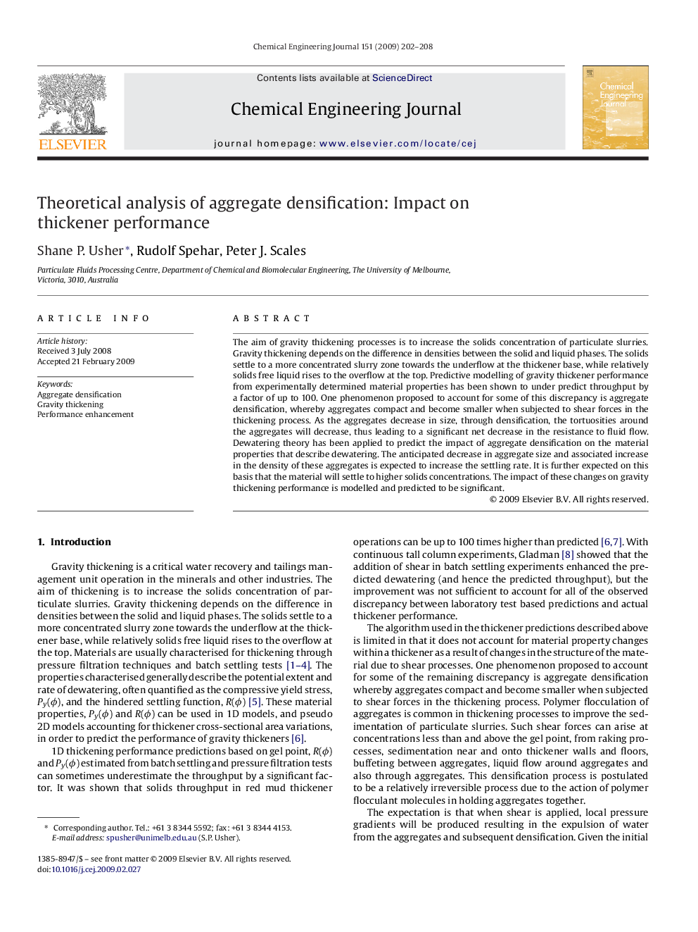 Theoretical analysis of aggregate densification: Impact on thickener performance