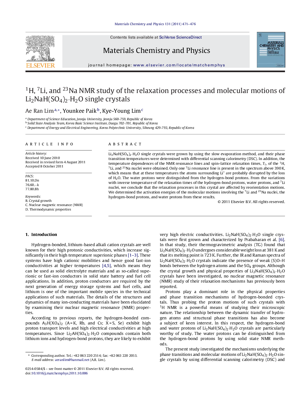 1H, 7Li, and 23Na NMR study of the relaxation processes and molecular motions of Li2NaH(SO4)2·H2O single crystals