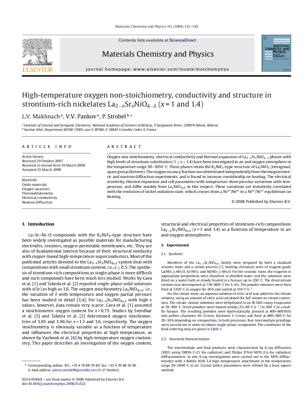 High-temperature oxygen non-stoichiometry, conductivity and structure in strontium-rich nickelates La2−xSrxNiO4−δ (x = 1 and 1.4)