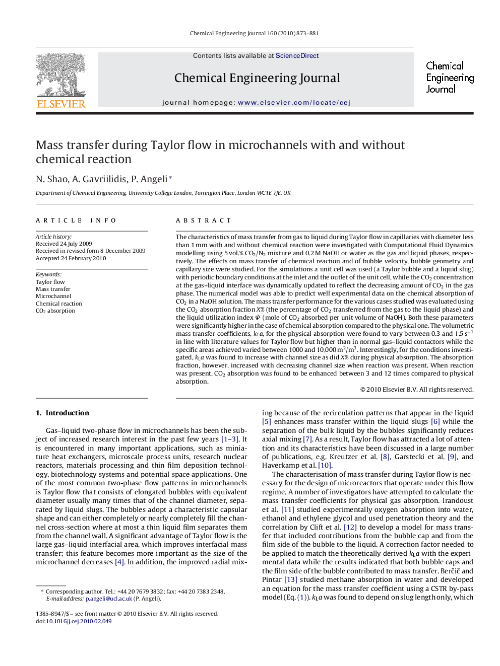 Mass transfer during Taylor flow in microchannels with and without chemical reaction