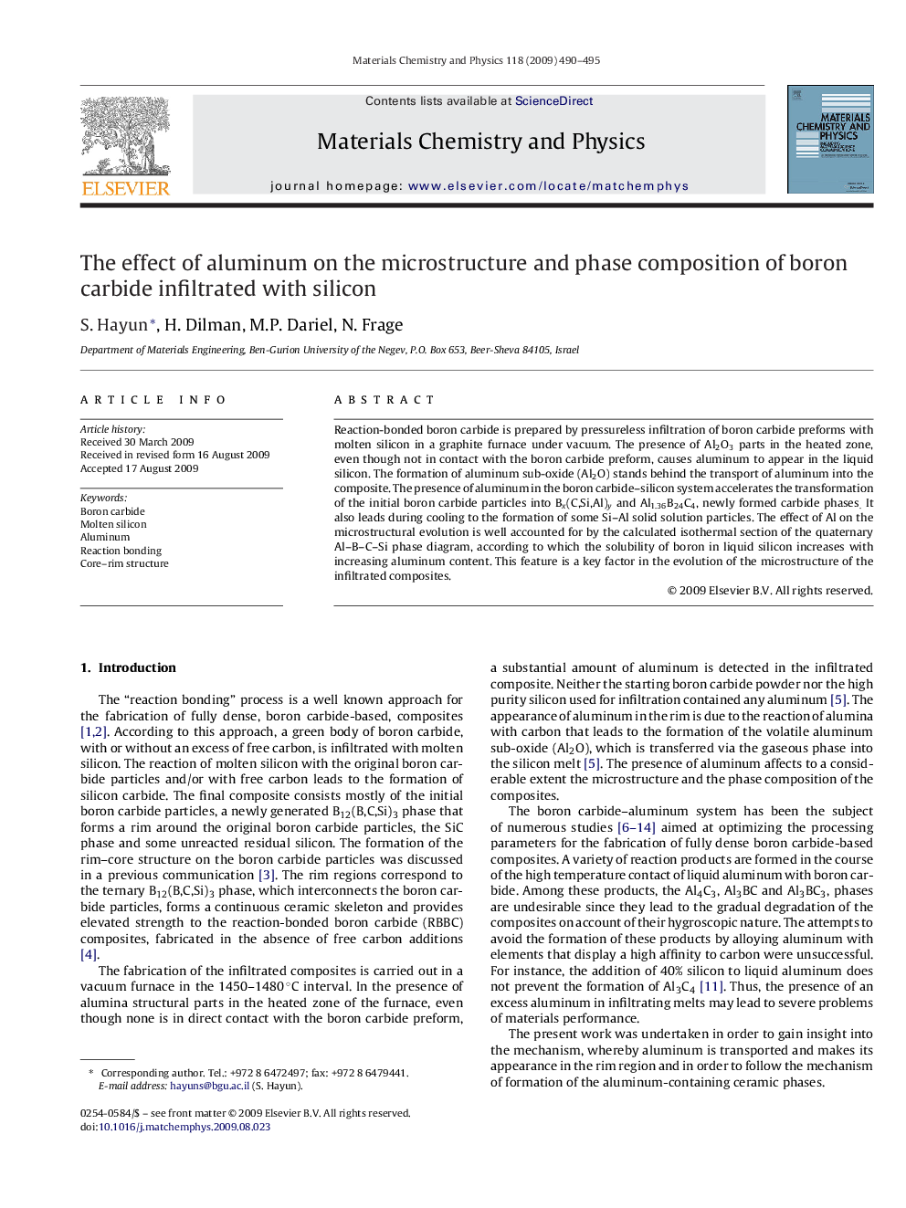 The effect of aluminum on the microstructure and phase composition of boron carbide infiltrated with silicon