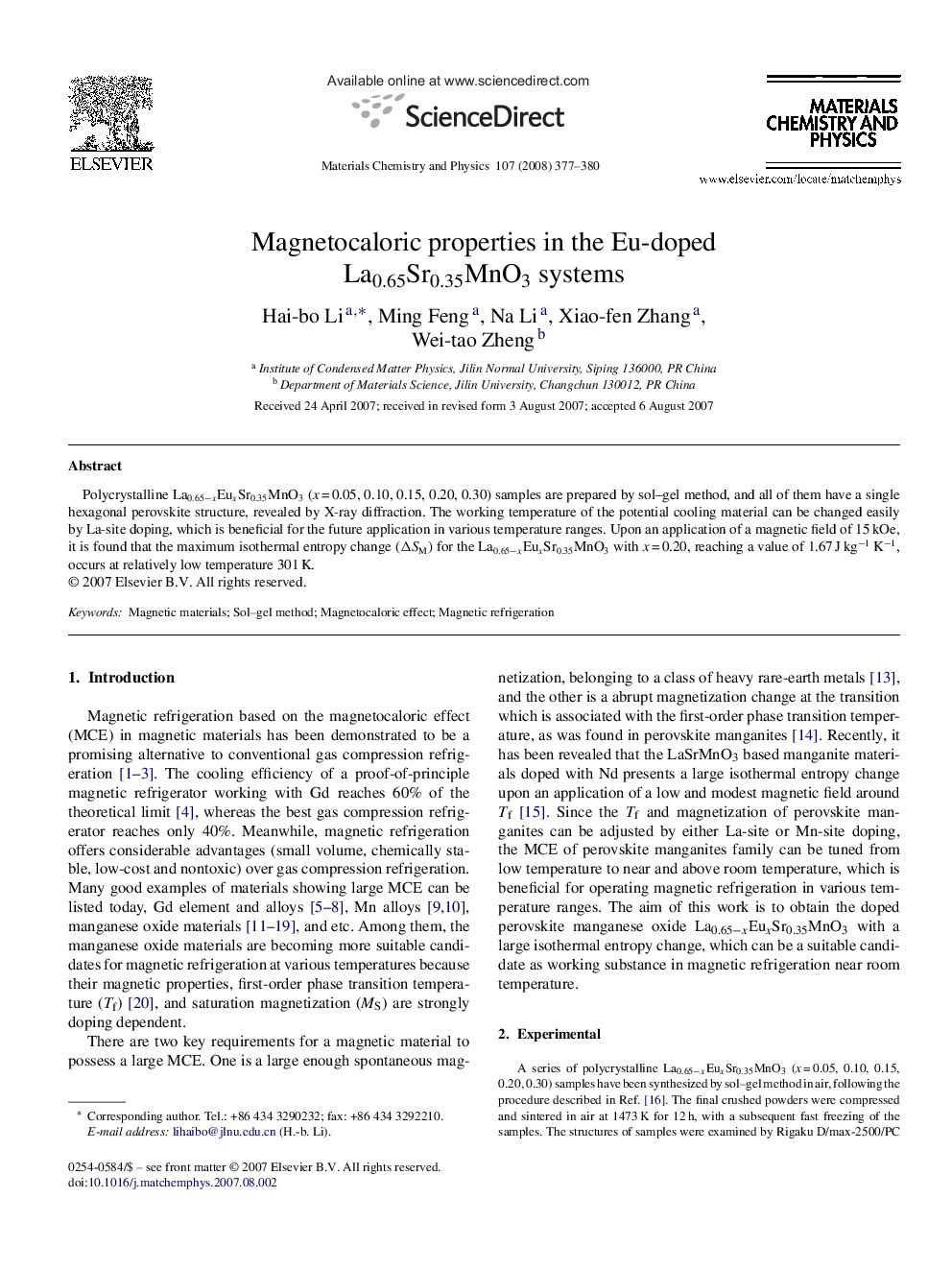 Magnetocaloric properties in the Eu-doped La0.65Sr0.35MnO3 systems