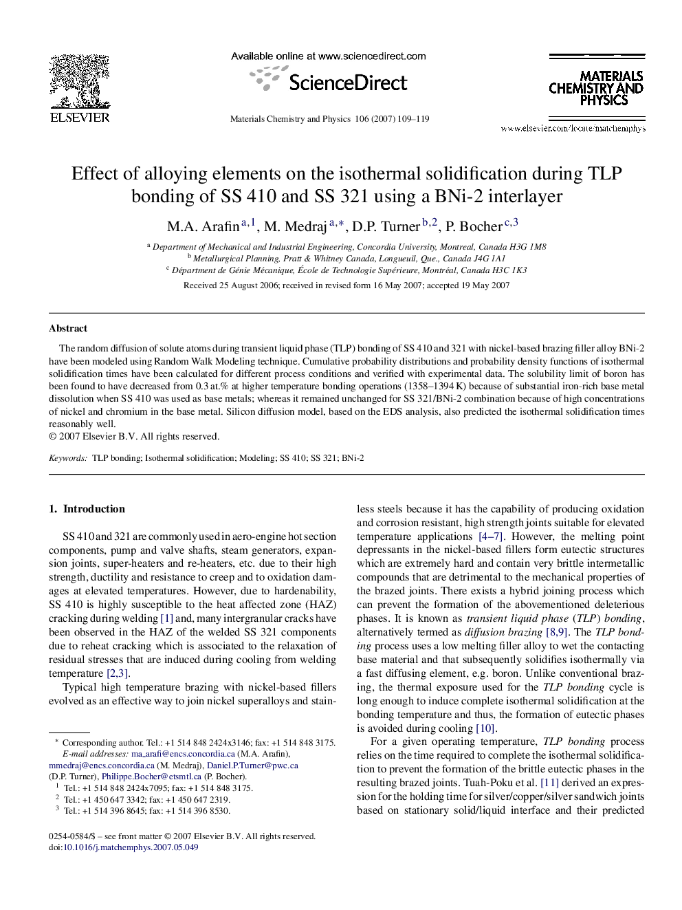 Effect of alloying elements on the isothermal solidification during TLP bonding of SS 410 and SS 321 using a BNi-2 interlayer