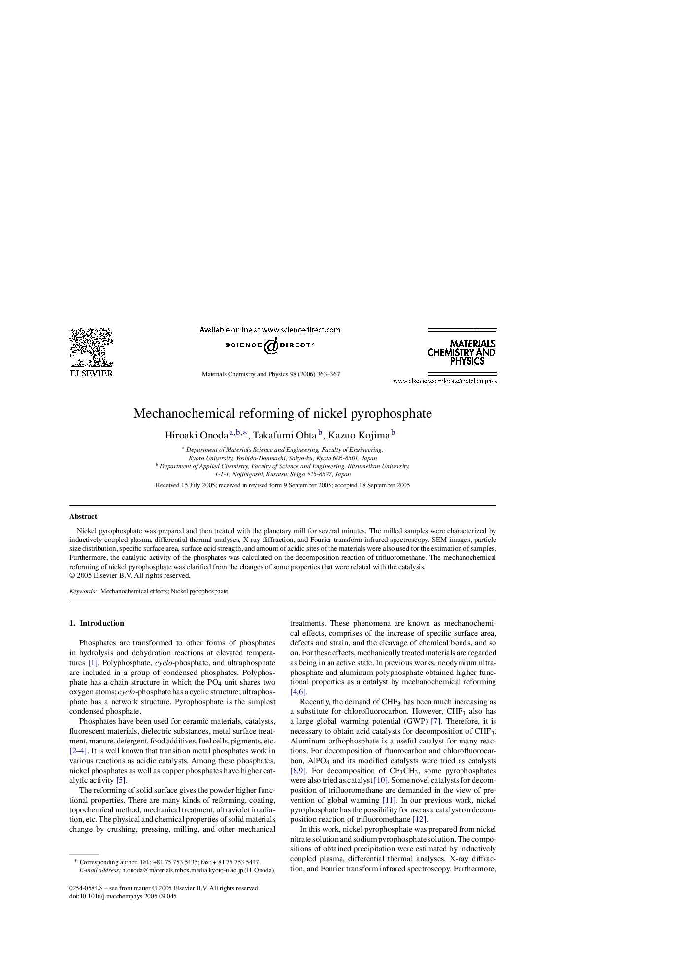 Mechanochemical reforming of nickel pyrophosphate