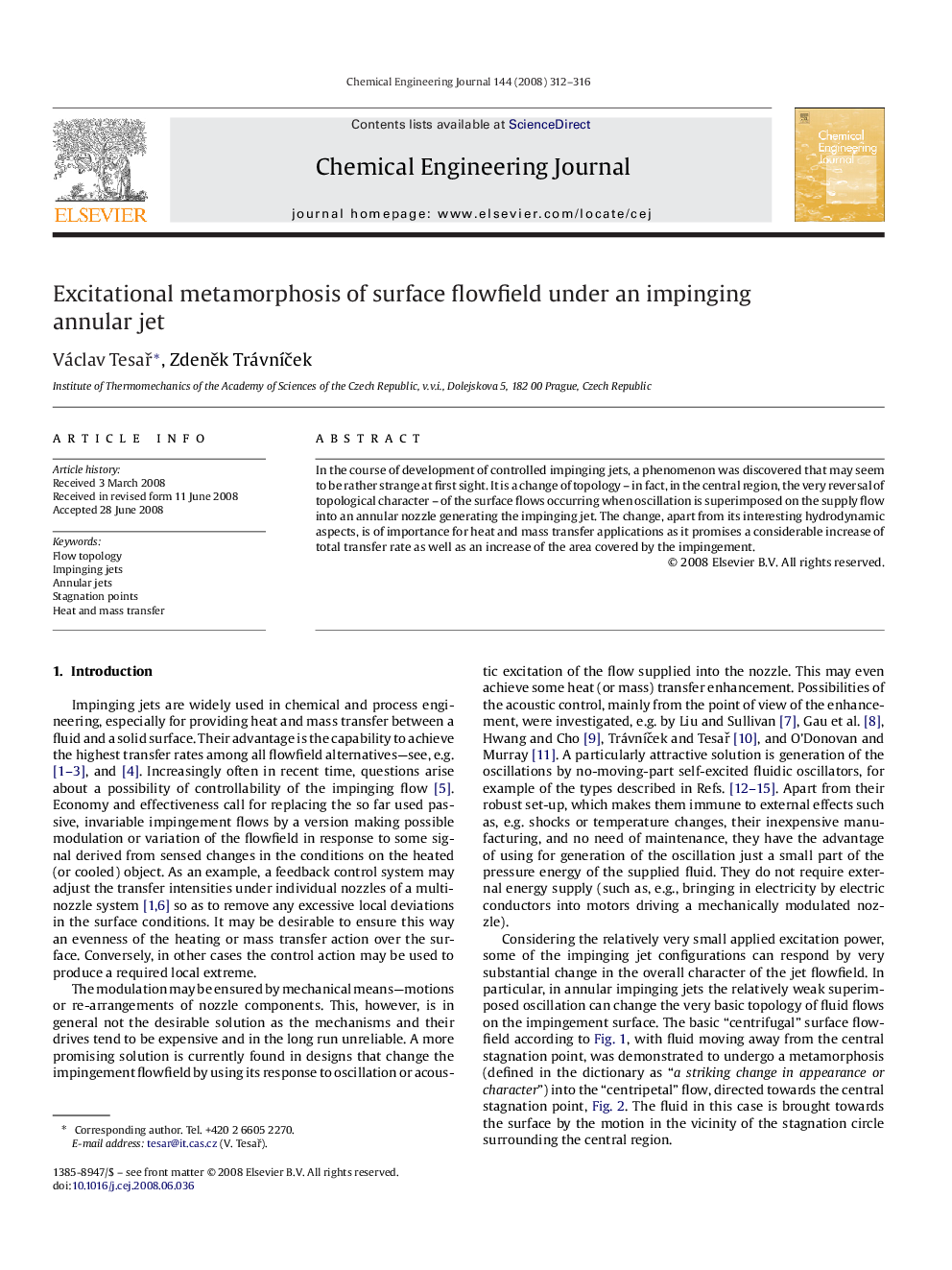 Excitational metamorphosis of surface flowfield under an impinging annular jet