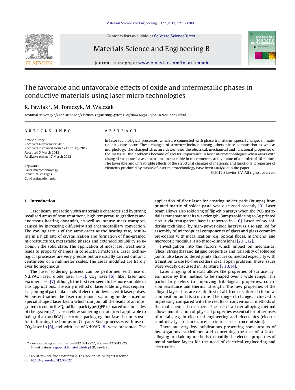 The favorable and unfavorable effects of oxide and intermetallic phases in conductive materials using laser micro technologies