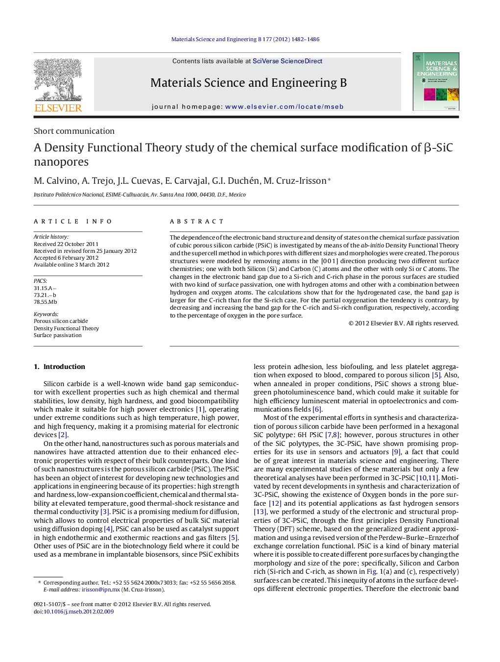 A Density Functional Theory study of the chemical surface modification of β-SiC nanopores