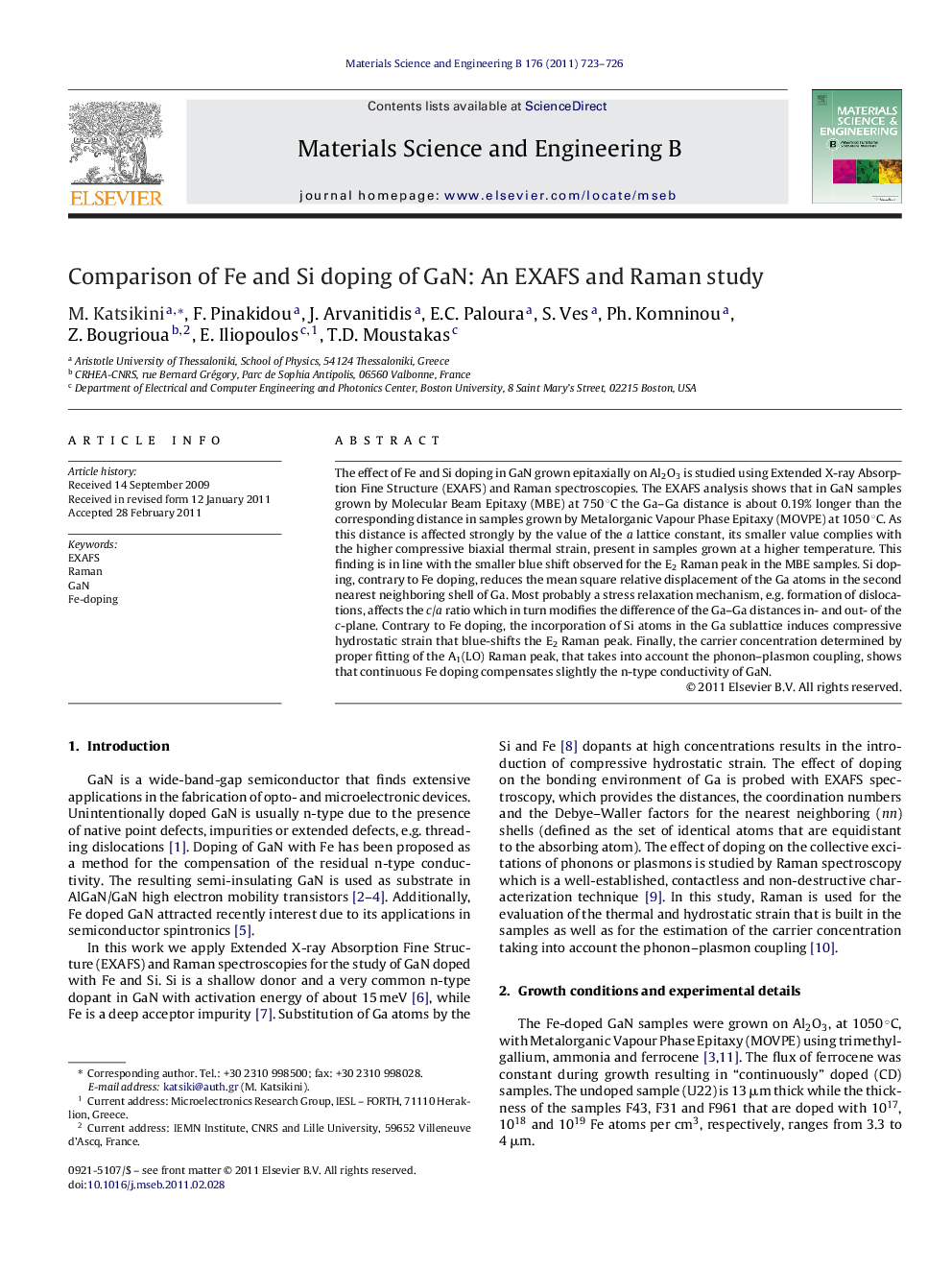 Comparison of Fe and Si doping of GaN: An EXAFS and Raman study