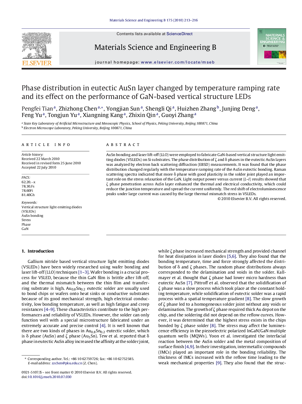 Phase distribution in eutectic AuSn layer changed by temperature ramping rate and its effect on the performance of GaN-based vertical structure LEDs