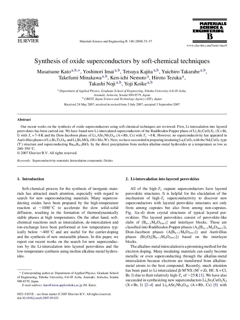 Synthesis of oxide superconductors by soft-chemical techniques