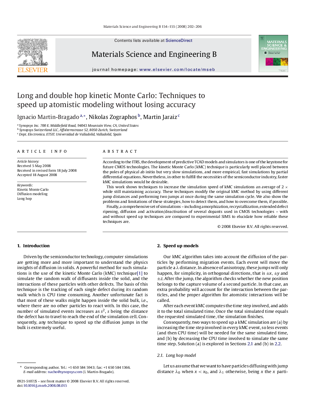 Long and double hop kinetic Monte Carlo: Techniques to speed up atomistic modeling without losing accuracy