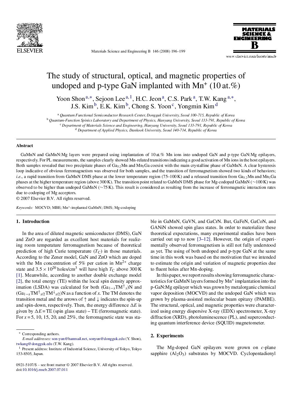 The study of structural, optical, and magnetic properties of undoped and p-type GaN implanted with Mn+ (10 at.%)