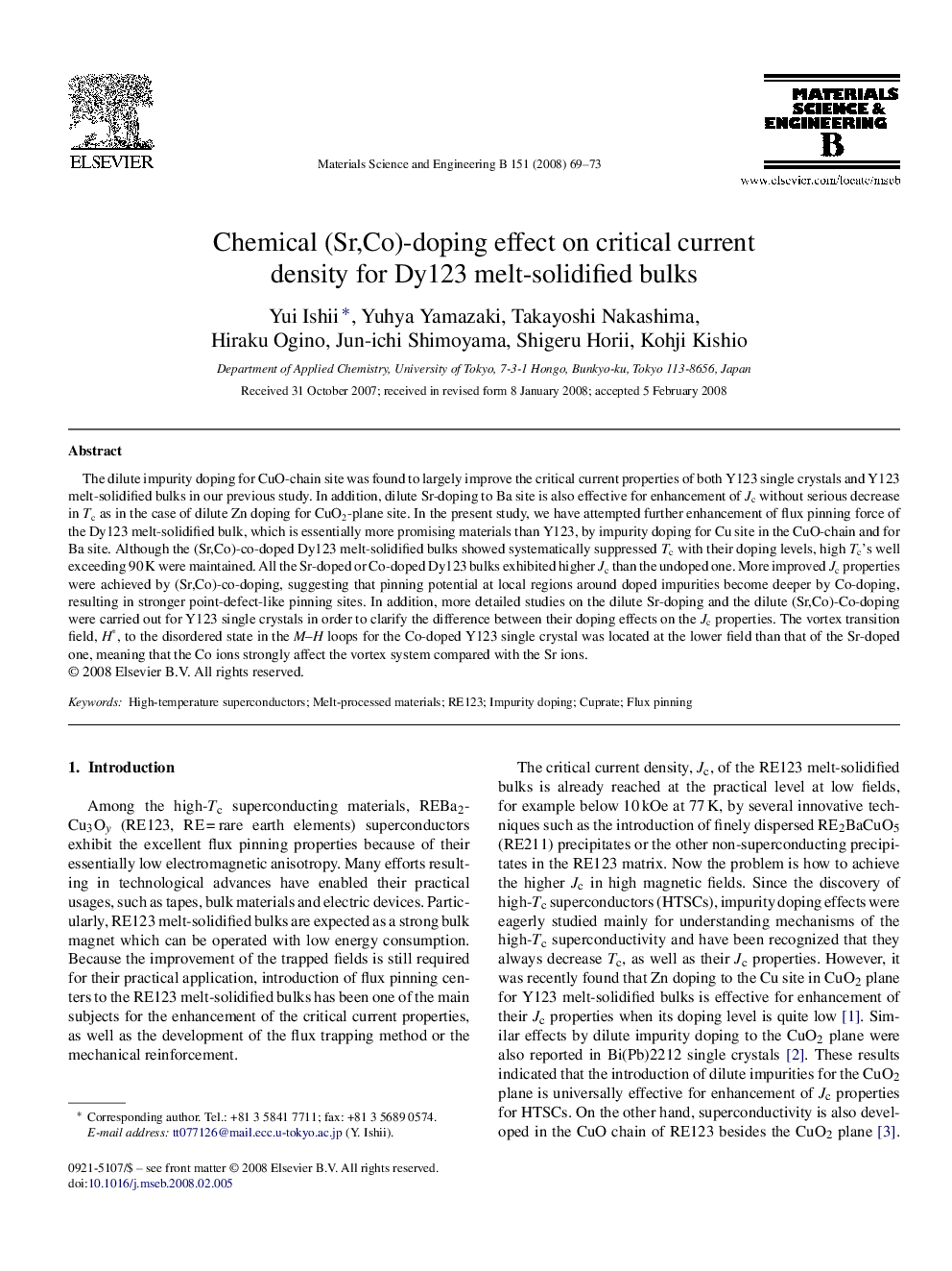 Chemical (Sr,Co)-doping effect on critical current density for Dy123 melt-solidified bulks